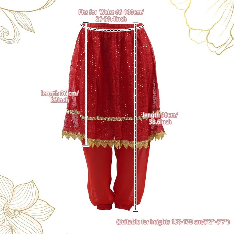 MUNAFIE Belly Dance Pants and Skirt for Fancy Dress Party Outfit Comfortable and Stylish Dancewear for Women - Image 2